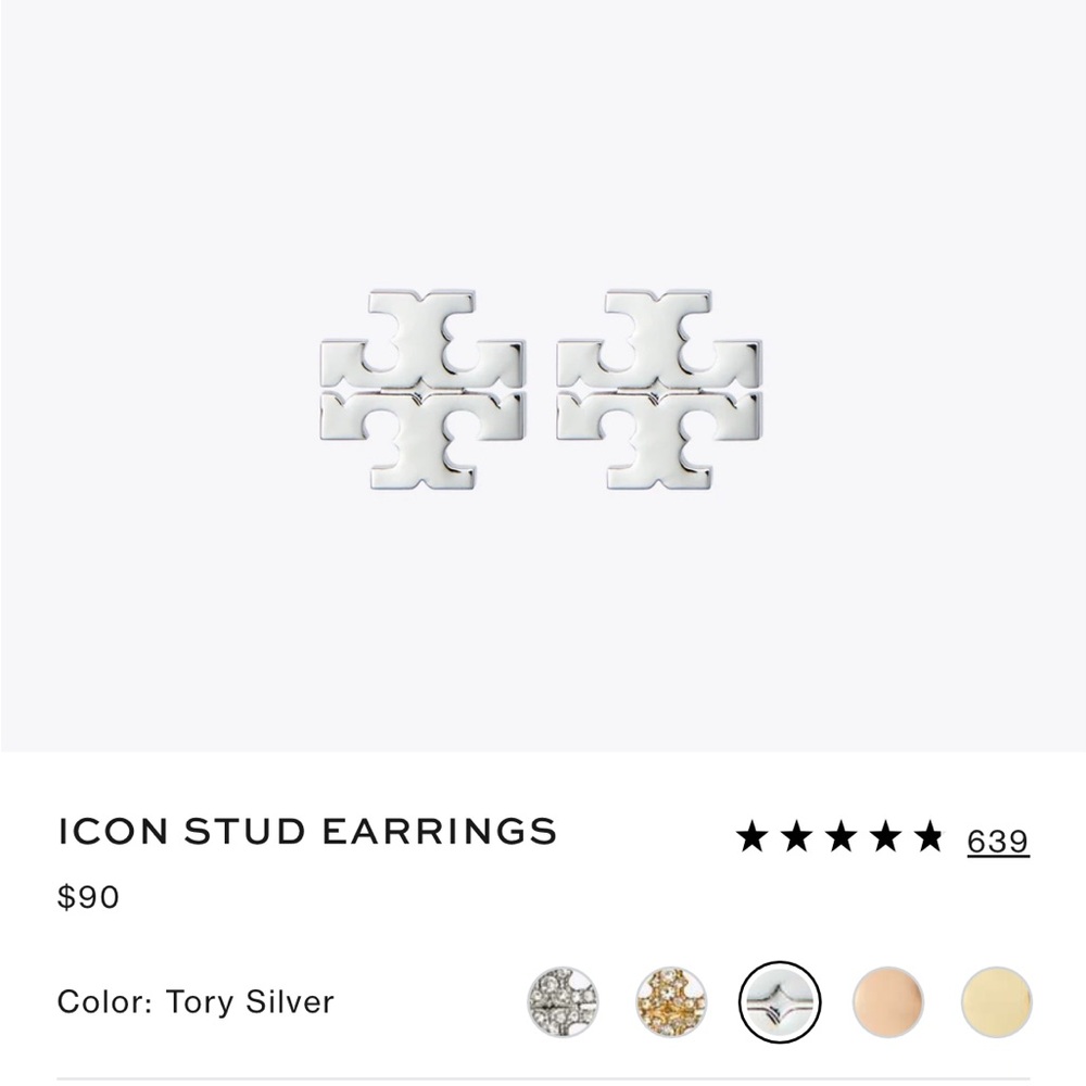 Tory Burch Silver Stud Earrings